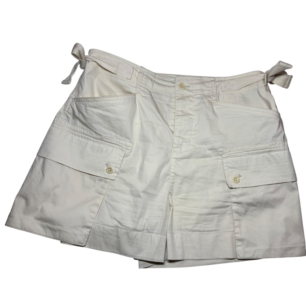 Lauren Ralph Lauren Cargo Shorts Women's Cream Excellent Side-Tie Utility 6